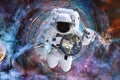 Astronaut save the Earth from crysis Royalty Free Stock Photo
