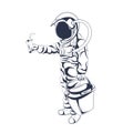 Astronaut shoping inking illustration artwork