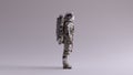 Astronaut Silver Spaceman Astronaut Cosmonaut With Light Grey Background with Neutral Diffused Side Lighting View Royalty Free Stock Photo
