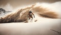 astronaut skiing on planet mars