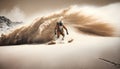 astronaut skiing on planet mars Royalty Free Stock Photo