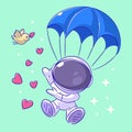 Astronaut is skydiving and spreading love