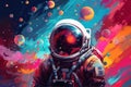 Astronaut and space, galaxies and stars. The elements of this image furnished by NASA. Generative AI