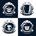 Astronaut space helmet in retro style