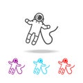 Astronaut on space Icon. Elements of space in multi colored icons. Premium quality graphic design icon. Simple icon for websites,