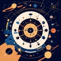 Astronaut in space. Planets in outer space. Vector illustration generative AI