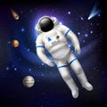 Astronaut In Space vector design illustration