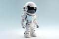 Astronaut in space suit and helmet on light background 3D render style sci-fi illustration