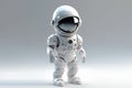 Astronaut in space suit and helmet on light background 3D render style sci-fi illustration