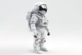 Astronaut in space suit and helmet on light background 3D render style sci-fi illustration