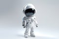 Astronaut in space suit and helmet on white background 3D render style sci-fi illustration