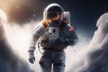 Astronaut in space suit in outer space. Deep space exploration. Created with generative ai