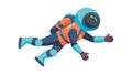 Astronaut in Space Suit, Zero-Gravity Exploration Icon, vector design Generative AI Royalty Free Stock Photo