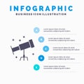 Astronaut, Space, Telescope Solid Icon Infographics 5 Steps Presentation Background Royalty Free Stock Photo