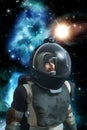 Astronaut spaceman with background nebula Royalty Free Stock Photo