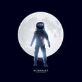 Astronaut Spaceman In Front of The Moon