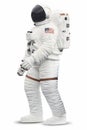 Astronaut spaceman suit with helmet isolated on white