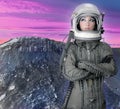 Astronaut spaceship aircraft helmet fashion woman