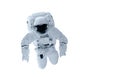 Astronaut in a spacesuit flies on a white background. Elements of this image furnished by NASA Royalty Free Stock Photo