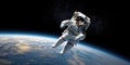 Astronaut At Spacewalk An Astronaut Embarking On A Spacewalk, Evoking A Sense Of Cosmic Exploration