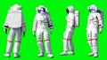 Astronaut stay idle . Green screen. 3d rendering.