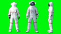 Astronaut stay idle . Green screen. 3d rendering.