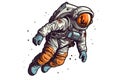 Astronaut Sticker On White Background. Generative AI