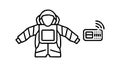 Astronaut Suit with Communications Device, Space Exploration, vector design Generative AI Royalty Free Stock Photo