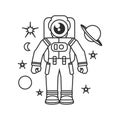 astronaut suit with set icons Royalty Free Stock Photo