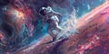 Astronaut Surfing Through The Cosmos. created by generative artificial intelligence