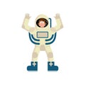 Astronaut surprised Emoji. Cosmonaut amazement emotion isolated