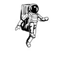 Astronaut walking on space and planet