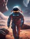 An astronaut walking on the surface of the moon Royalty Free Stock Photo