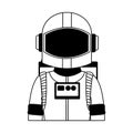 Astronaut wear equiment in black and white