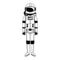 Astronaut wear equipment in black and white