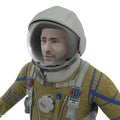 Astronaut Wearing Space Suit Strizh Standing Pose Isolated on White Background 3D Illustration Royalty Free Stock Photo