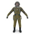 Astronaut Wearing Space Suit Strizh Standing Pose Isolated on White Background 3D Illustration Royalty Free Stock Photo