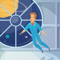 Astronaut Weightless Space Cartoon Icon