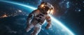 astronaut in weightlessness, AI generated