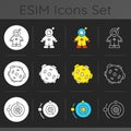 Astronautic dark theme icons set