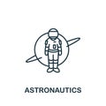 Astronautics icon from science collection. Simple line element Astronautics symbol for templates, web design and