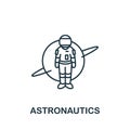 Astronautics icon from science collection. Simple line element Astronautics symbol for templates, web design and infographics Royalty Free Stock Photo