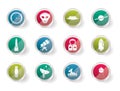 Astronautics and Space Icons over colored background Royalty Free Stock Photo