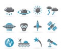 Astronautics and Space and univerce Icons Royalty Free Stock Photo