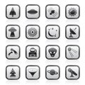 Astronautics, space and universe icons Royalty Free Stock Photo