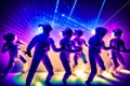 Astronauts at Dance Party, Generative AI Illustration