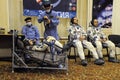 Astronauts during leak check