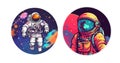 ARTEMIS MOON LANDING astronauts t shirt design enclose circle vector art Royalty Free Stock Photo