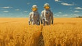 Astronauts In A Wheat Field: A Realistic Genre Painting
