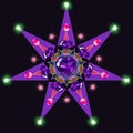 Astroniras Mandala seven-pointed star with hearts Royalty Free Stock Photo